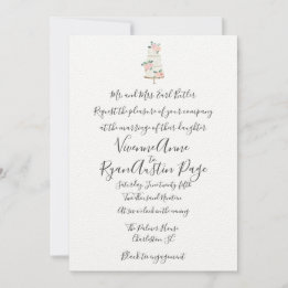 Watercolor Spring Botanical Wedding Invitation