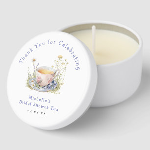 Watercolor Spring Bridal Shower Tea Party Mini Candle Favors