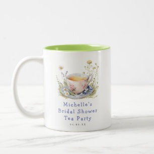 Watercolor Spring Bridal Shower Tea Party Two-Tone Coffee Mug