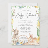 Watercolor Spring Bunnies Baby Shower Invitation (Front)