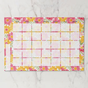 Watercolor Spring Floral Desk Calendar Notepad Paper Pad