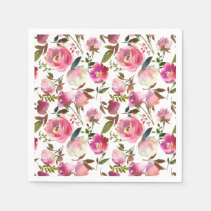 Watercolor Spring Floral Pattern Napkins