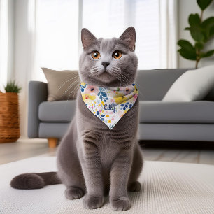 Watercolor Spring Floral  Pet Bandana Collar