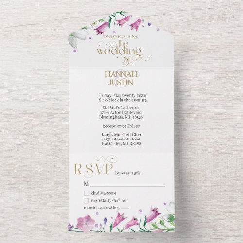Watercolor Spring Floral Summer All In One Invitation