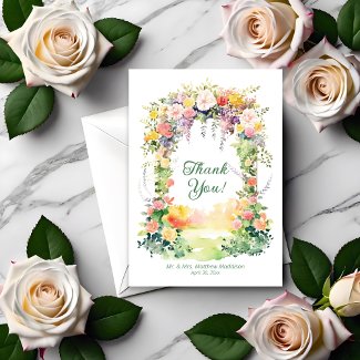Watercolor Spring Floral Wedding Arch