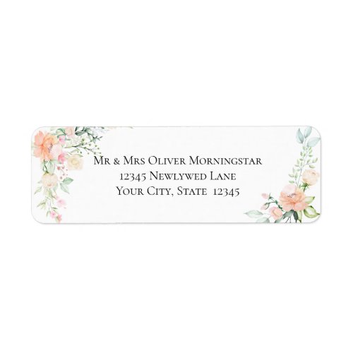 Watercolor Spring Flowers and Blossoms Label