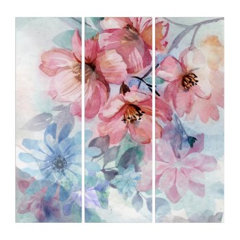 Watercolor Spring Flowers Background Triptych by Pick_Up_Me at Zazzle