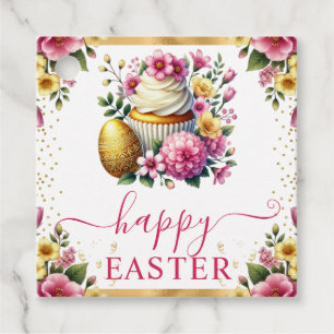 Watercolor Spring Flowers Cupcake Easter Favor Tags