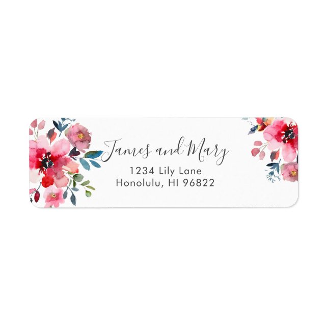 Watercolor Spring Flowers Label (Front)