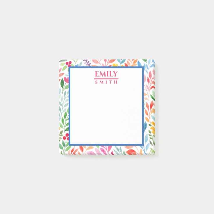 Watercolor Spring Flowers Post-it Notes | Zazzle