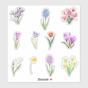Watercolor Spring Flowers Sticker