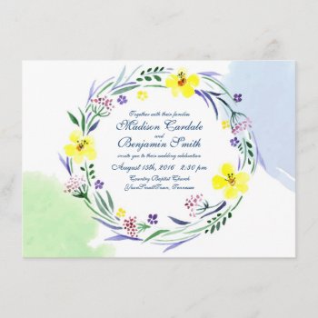 Watercolor Spring Garden Wedding Invitations by CustomWeddingSets at Zazzle