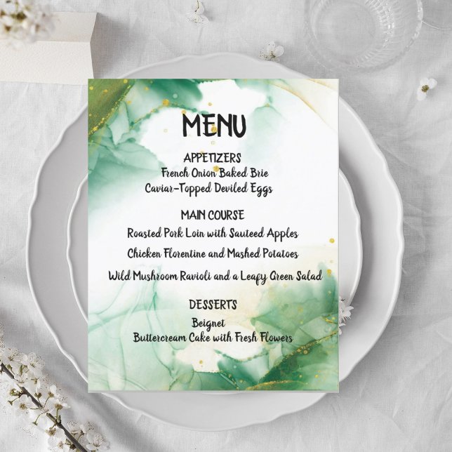 Watercolor Spring Green Menu (Creator Uploaded)