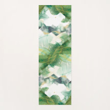 Watercolor Spring Green Yoga Mat