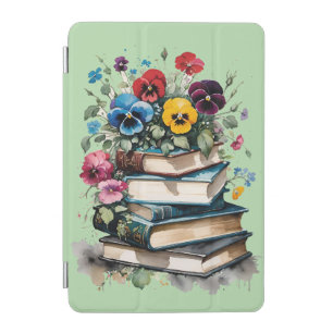 Watercolor Spring Pansies And Old Books iPad Mini Cover