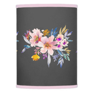 Watercolor spring summer flowers lamp shade