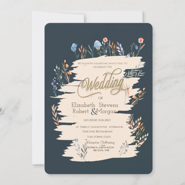 Watercolor Spring Wildflower Meadow Wedding   Invitation (Front)