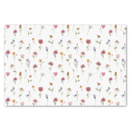Watercolor Spring Wildflower Patter Tissue Paper