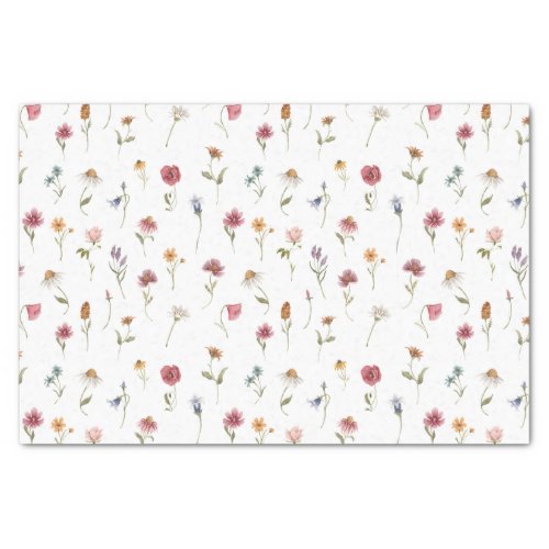 Watercolor Spring Wildflower Patter Tissue Paper