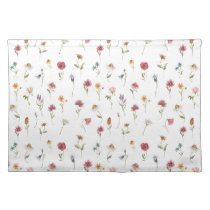 Watercolor Spring Wildflower Pattern Cloth Placemat