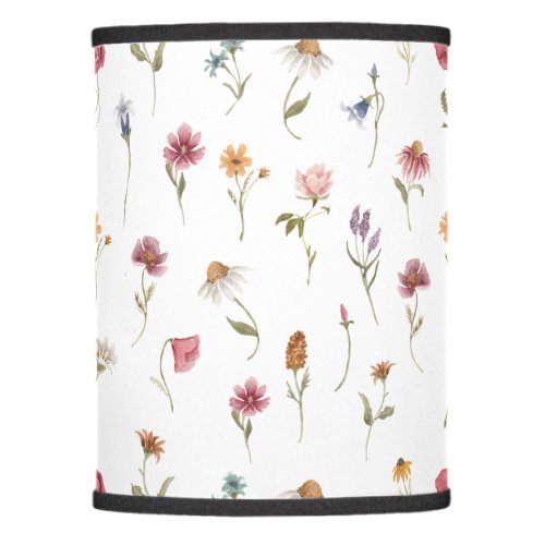 Watercolor Spring Wildflower Pattern Lamp Shade