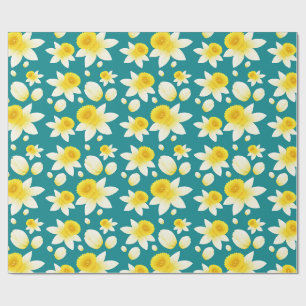 Watercolor Spring Yellow Daffodil Flowers   Wrapping Paper
