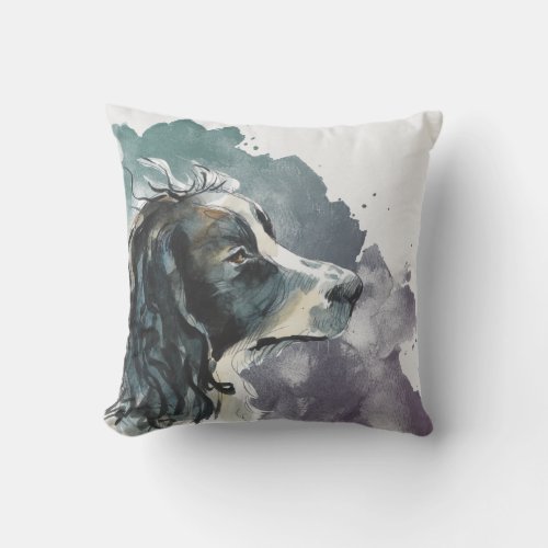 Watercolor Springer Spaniel Outdoor Pillow