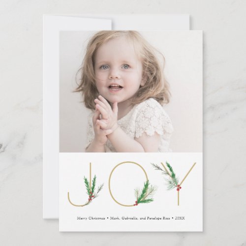 Watercolor Springs Christmas Joy Photo Card