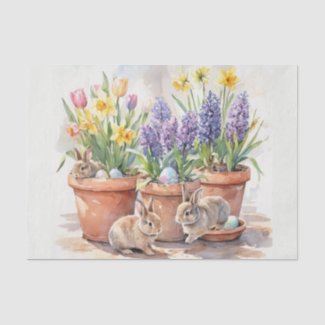 Watercolor Springtime / Easter Bunny Floral 