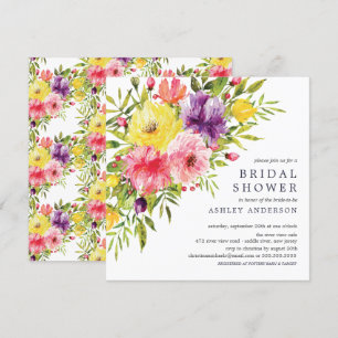 Watercolor Springtime Floral Bridal Shower Invita Invitation