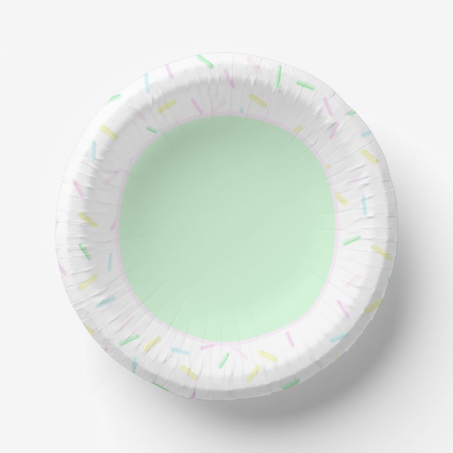 Watercolor Sprinkle Ice Cream Paper Bowls (Front)