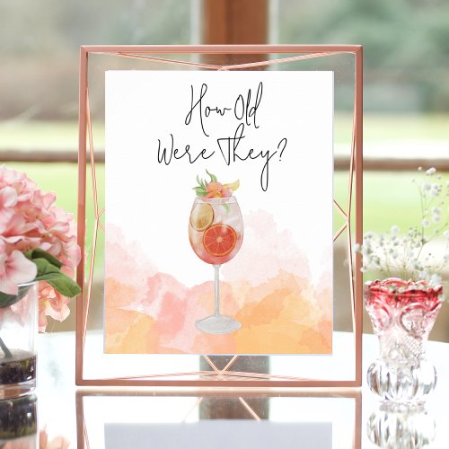 Watercolor Spritz Bridal Shower Game Poster