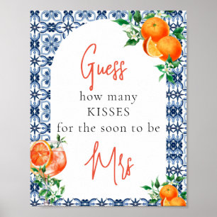 Watercolor Spritz Guess How Many Shower Game Poster