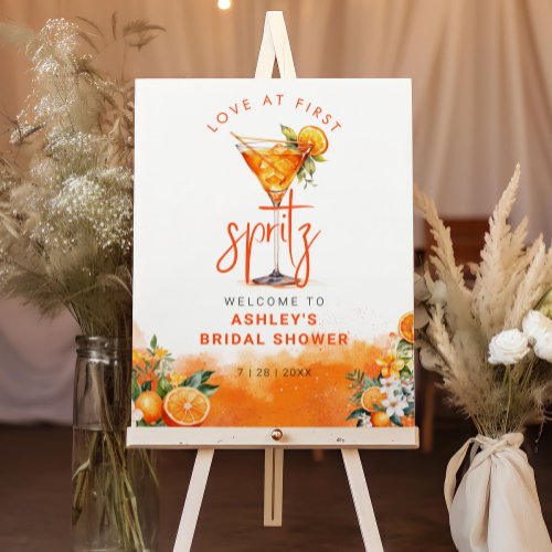 Watercolor Spritz Orange Flowers Bridal Shower Foam Board
