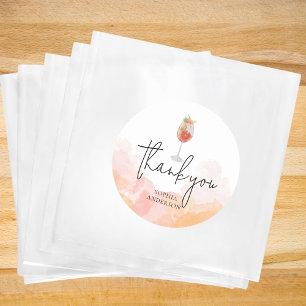 Watercolor Spritz Orange Thank You Favors Classic Round Sticker