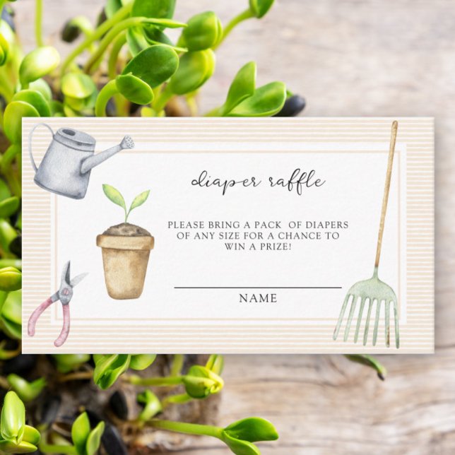 Watercolor sprout - diaper raffle ticket enclosure card (Creator Uploaded)