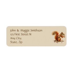 Watercolor Squirrel, Animal Nature Address Label