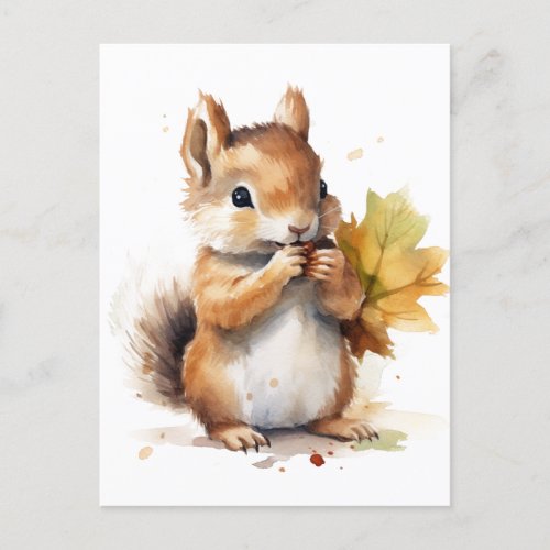 Watercolor Squirrel Postcard