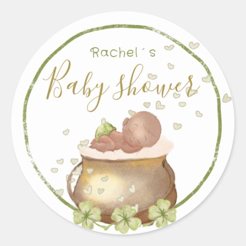 watercolor st patrick baby shower classic round st classic round sticker