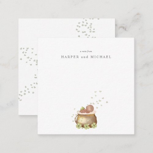 Watercolor st patricks day baby note card