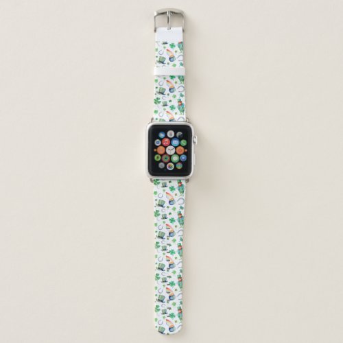 Watercolor St Patricks Day Pattern Apple Watch Band
