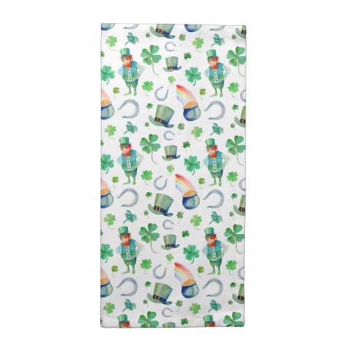 Watercolor St Patricks Day Pattern Cloth Napkin