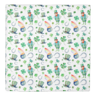 Watercolor St. Patrick's Day Pattern Duvet Cover