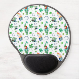 Watercolor St. Patrick's Day Pattern Gel Mouse Pad