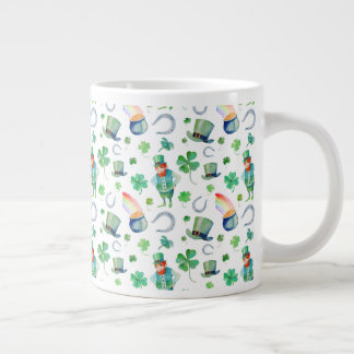 Watercolor St. Patrick's Day Pattern Giant Coffee Mug