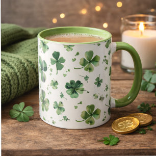 Watercolor St. Patrick's Day Pattern Giant Mug