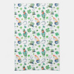 Watercolor St. Patrick&#39;s Day Pattern Kitchen Towel