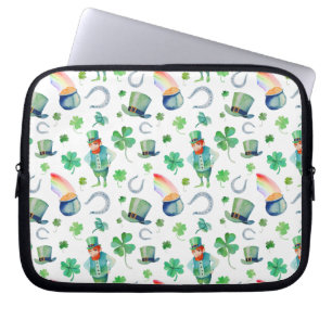 Watercolor St. Patrick's Day Pattern Laptop Sleeve