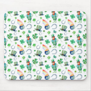 Watercolor St. Patrick's Day Pattern Mouse Pad