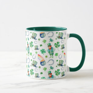 Watercolor St. Patrick's Day Pattern Mug